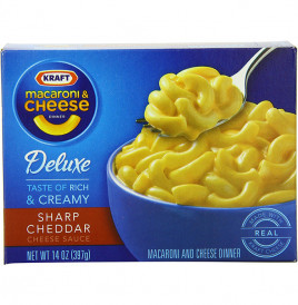 Kraft Macaroni & Cheese Dinner, Deluxe Sharp Cheddar Cheese Sauce  Box  397 grams